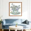 Bordado Punto de Cruz Transfronterizo Mayorista Artístico Creativo Orquídea en la Taza de Té Faro Dormitorio Sala de Estar Pintura Decorativa