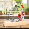Decoração de Mesa Dia dos Namorados Amor com Base de Madeira Acrílico Transparente Dia dos Pais Ornamentos
