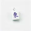 Pingente mini mahjong de resina acessório DIY, amuleto da sorte simulado vermelho "Meio Vermelho", material para brincos e colares
