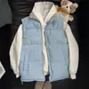 Chaleco de Algodón Patchwork Cuadros Americanos para Hombre Otoño/Invierno Chaleco Engrosado Ropa de Algodón Marca de Moda cleanfit Chaqueta con Cuello Alto