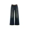 YECHUAN # Jeans largos com estampa de leopardo retrô americano para mulheres, novas calças casuais largas de alta rua para o outono
