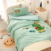 Juego de tres piezas de colcha para jardín de infantes infantil, Juego de seis piezas de ropa de cama para entrar al jardín de infantes, Funda de colcha de algodón lavado teñido en hilo de algodón puro Clase A