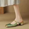Sandalias Cerradas Bordadas Vintage para Mujer, Nuevo Estilo Verano 2026, Elegantes y Adecuadas para Combinar con Vestidos, Mules sin Cierre de Tacón Medio para Uso en Exteriores