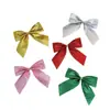 Decoración navideña de lentejuelas transfronteriza de 9 cm, lentejuelas doradas, lazo grande, corona festiva, accesorios para caja de regalo, decoración de árbol de Navidad
