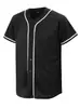 Amazon Transfronterizo Popular Casual Americano Cardigan con Botones Uniforme de Béisbol Color Sólido Manga Corta para Hombre Jersey Personalizado