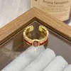Anillo Abierto Vintage de Flor y Mariposa de Esmalte Multicolor para Mujer, Anillo de Lujo Ligero de Nicho Retro