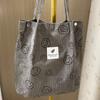 2025 Nueva Bolso de Hombro de Pana para Mujer Estudiante Coreana Bolso de Lona Gran Capacidad Literario Simple Versátil Bolsa de Compras