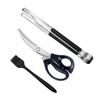 Barbacoa estilo coreano juego de cuatro piezas tijeras para barbacoa pinza botella para condimento molinillo pinza para alimentos utensilio para barbacoa