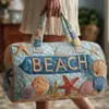 Nueva Marca Independiente Serie Hawaiana Bolso de Viaje Acolchado de Algodón, Bolso de Yoga para Mujer Estampado de Moda, Bolso de Mano