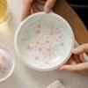 Olla de Cerámica Mi Yan con Flor Creativa Pintada a Mano, Plato Seco para Burbujas, Almacenamiento de Agua, Mesa de Té, Plato para Fruta Doméstico, Plato para Alimentos, Accesorios para Ceremonia del Té
