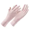 Guantes de Protección Solar de Seda de Hielo Extendidos para Mujer, Anti-UV, para Conducir, Vehículos Eléctricos, Pantalla Táctil, Ciclismo, Antideslizantes, Ligeros, Estilo Verano