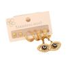 [Ice Meng] 3 pares Aretes de Ojos con Gota de Aceite Aretes de Acero Inoxidable Joyería Transfronteriza Europea y Americana para E547
