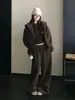 Conjunto deportivo casual para mujer para primavera y otoño, con una sudadera con capucha holgada, estilizada y a la moda, y pantalones de pierna ancha, un conjunto de dos piezas moderno