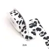 Nuevo Tejido de Sarja de Doble Cara Estampado de Leopardo Patrón de Leche Lazo Hecho a Mano Cinta Materiales para Manualidades Sombrero de Paja Accesorios de Cinta