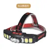 Lanterna de cabeça LED recarregável Amazon, luz de alta intensidade, longa duração da bateria, à prova d'água, montada na cabeça, com sensor de movimento, para atividades ao ar livre e pesca, atacado