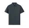 Camiseta polo de manga corta de seda helada sin costuras con media cremallera, para empresa tecnológica, tacto frío, de alta gama para negocios, top personalizado