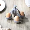 Suporte para Ovos Cozidos para Cozinhar, Grade de Silicone para Cozinhar Ovos com 4 Suportes para Panela, Cesta para Cozinhar Ovos com Alça para Cozinhar, Utensílios de Cozinha, Seguro para Lava-louças