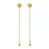 Pendientes de Flor de Perla de Moda Estilo Coreano para Mujer, Electrochapado al Vacío de Acero de Titanio, Conservación del Color, Gama Alta, Elegantes Pendientes de Borla