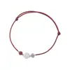 Pulsera de Plata de Ley 925 Flor Cinnabar para Mujer, Diseño Simple Tejido a Mano, Joyería de Mano Dulce y Elegante B6439