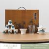 Juego de té kung fu de porcelana blanca jade grasa de oveja, traje, regalo para evento de negocios, juego con LOGO, juego de té, caja de regalo con regalo de mano