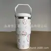 Taza de Coche con Asa de Popote Transfronteriza 20/30 oz Acero Inoxidable 304 Doble Capa Aislada al Vacío Taza de Hielo