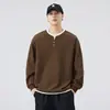 Moletom masculino falso de duas peças, nova coleção de outono, top casual da moda com gola redonda, camiseta de manga comprida estilo americano soltinha, atacado