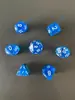 Conjunto de Dados Poliédricos D&D com Padrão de Mármore, Cores Misturadas, Transparente, D4D6D8D10D12D20 Lados, Tabuleiro Coc, Conjunto de Sete Peças
