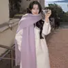Colección de Bufandas de Mohair de Color Sólido de Otoño e Invierno, Bufandas Atmosféricas Estilo Coreano, Bufandas Chal Ampliadas y Engrosadas al por Mayor