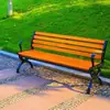 Bancos de Parque, Bancos para Exteriores, Madera Anticorrosión, Madera Maciza, Sillas de Plástico y Madera para el Hogar, Bancos Cuadrados, Aluminio Fundido, Hierro Fundido