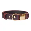 Collar para Mascota Collar de Cuero Genuino Cuero de Vaca de Primera Capa Collar para Perro Correa para el Cuello Cuero de Grano Completo con Hebilla