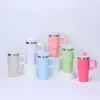 Caneca de Carro Modelo Novo 14oz com Alça, Copo Térmico Isolado a Vácuo de Aço Inoxidável 304, Copo de Água Portátil com Canudo para Montar no Carro
