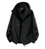 Chaqueta con capucha tres en uno de forro compuesto de grafeno de doble capa, abrigo deportivo unisex con logo impreso