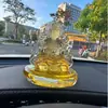 Nuevo Adorno de Coche con Vidrio para Consola Central Guanyin Interior del Coche Escritorio Frontal Perfume Bodhisattva Guanyin de Doble Cara Decoración de Instalación Segura