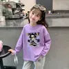 Camiseta Infantil de Algodão Puro Manga Longa Desenho Animado 2026 Nova Outono Inicial Meninas Bebê Estilosa Camada Base Top Roupa Infantil Tendência