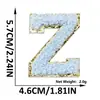 Nuevos Parches de Letras Bordadas para Toalla de Chenilla Azul Cielo Autoadhesivos para Ropa y Gorras de Béisbol Parches Decorativos Versátiles