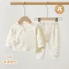 Novo Tipo de Pijama Infantil, Algodão Penteado, Conjunto Dividido, Adequado para Primavera e Outono, Conjunto de Pijama Infantil Respirável e Fofo