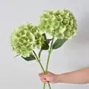 Flores de Hortensia Simuladas con Hojas, Flores Artificiales para Decoración de Bodas, Flores de Seda, Accesorios para Fotografía, Flores Falsas para Decoración del Hogar, Flores Artificiales al por Mayor