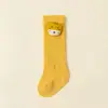 Calcetines nuevos de primavera para bebé, calcetines de personaje de dibujos animados hasta la pantorrilla, lindos calcetines de pantorrilla sin costuras en la punta y con borde suelto para recién nacidos