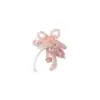 Aretes DIY de moda coreana de lujo ligero con cuentas de cristal iridiscente y flor degradada, broche para mujer, clip lateral para zapato