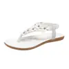 Nuevos zapatos planos para mujer talla grande 2026, sandalias florales bohemias, sandalias de dedo con tiras elásticas, zapatos casuales para mujer