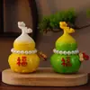 Novo Ornamento de Cabacinha Auspiciosa Estilo Chinês com Pingente de Pérola Mini Estatueta de Mesa Escritório em Casa Pequeno Presente da Sorte