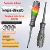 Testador elétrico, ferramenta especial de eletricista, chave de fenda multifuncional de ponta chata e cruzada, caneta multiuso para detecção de linha e teste de tensão