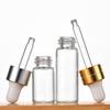 Botella Gotero de Vidrio de 16 mm para Aceite Esencial Botella de Esencia Botella de Muestra Portátil para Cuidado de la Piel Botella Dispensadora de Cosméticos