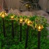 Luzes de inserção de piso de energia solar estrelas árvore de Natal atmosfera externa gramado jardim luzes um arraste cinco luzes de inserção de piso decorativas criativas