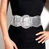 Cinto Estilo Europeu e Americano para Mulheres, Cinto Decorativo para Casacos e Vestidos, Cinto Afunilador de Cintura para Ternos, Cinto Largo Elástico Preto e Dourado