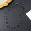 Colar Orvalho da Manhã Design de Nicho DIY Feito à Mão Cristal Transparente Contas Corrente de Pescoço Moda Contas Suspensas Corrente Clavicular