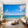Plataforma transfronteiriça para pintura moderna de praia, paisagismo, cortinas, sombreamento, sala de estar, escritório, cozinha, fábrica sem perfuração,