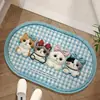 Alfombra Absorbente de Baño Tejida de Lana Sintética Alfombra de Piso de Dibujos Animados Felpudo de Baño Felpudo de Prueba de Baño Alfombra Antideslizante para Puerta