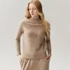 Nuevo Suéter de Cachemira para Mujer Otoño 2026, Cuello Alto Medio, Estilo Simple, Capa Base de Punto, Color Sólido, Mangas Raglán