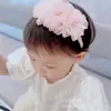Versión coreana de diadema de flor para el pelo de niña, bebé niña no se ata la gasa para la cabeza, flor de cabeza para salida de niña pequeña, foto, fotografía, joyería para la cabeza